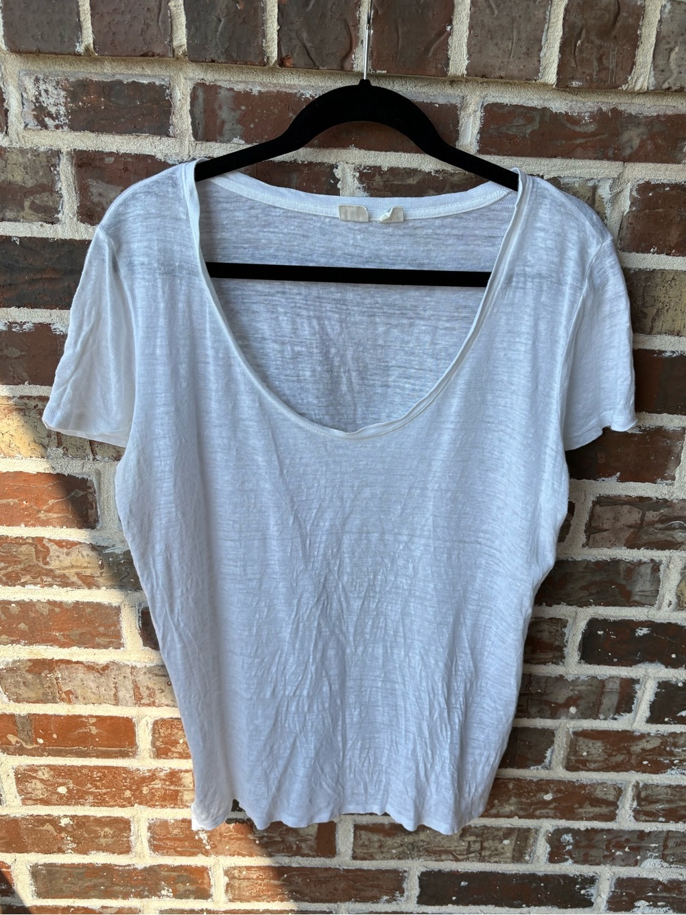 GAP 100% Short Sleeve Scoop Neck White T Shirt Size Medium